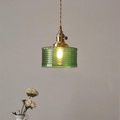 Vintage Cilindervormige Glazen Hanglamp | Elegante Retro Pendellamp voor Eettafel of Hal – GlassCyl Vintage