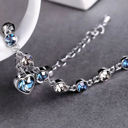 Kristallen Armband Dames – Heart of the Ocean | Blauw Swarovski-Stijl Sieraad