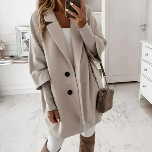 Stijlvolle Trenchcoat Met Knoopsluiting | Lang