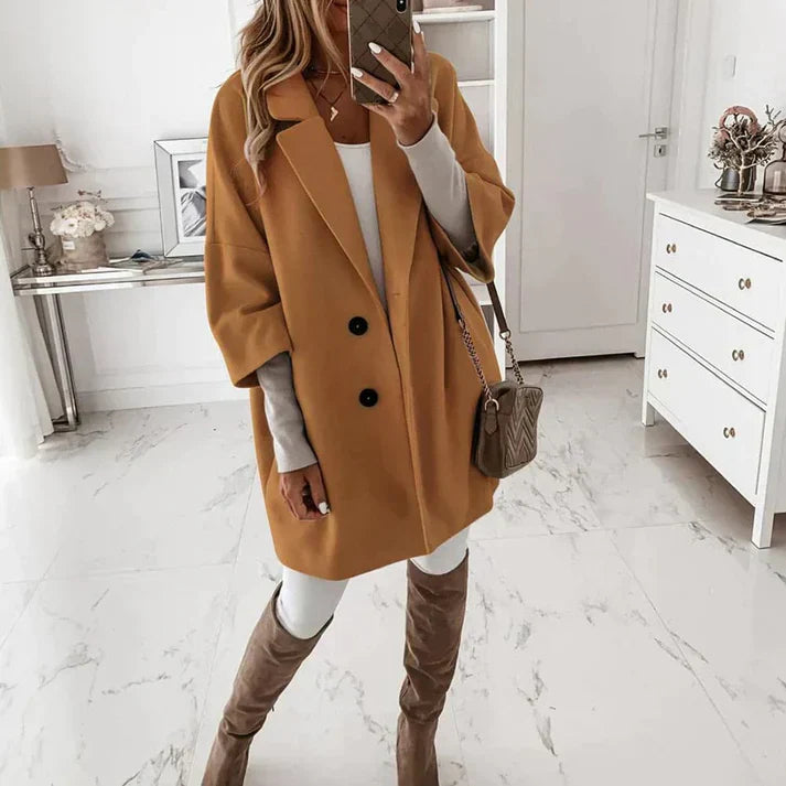 Stijlvolle Trenchcoat Met Knoopsluiting | Lang
