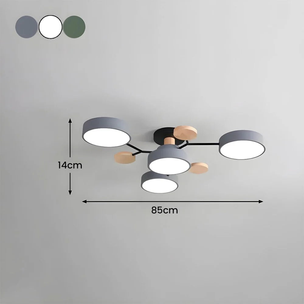 Moderne Ronde LED Plafondlamp van IJzer | Half-inbouw Designlamp voor Woonkamer of Eetkamer – IronHalo LED