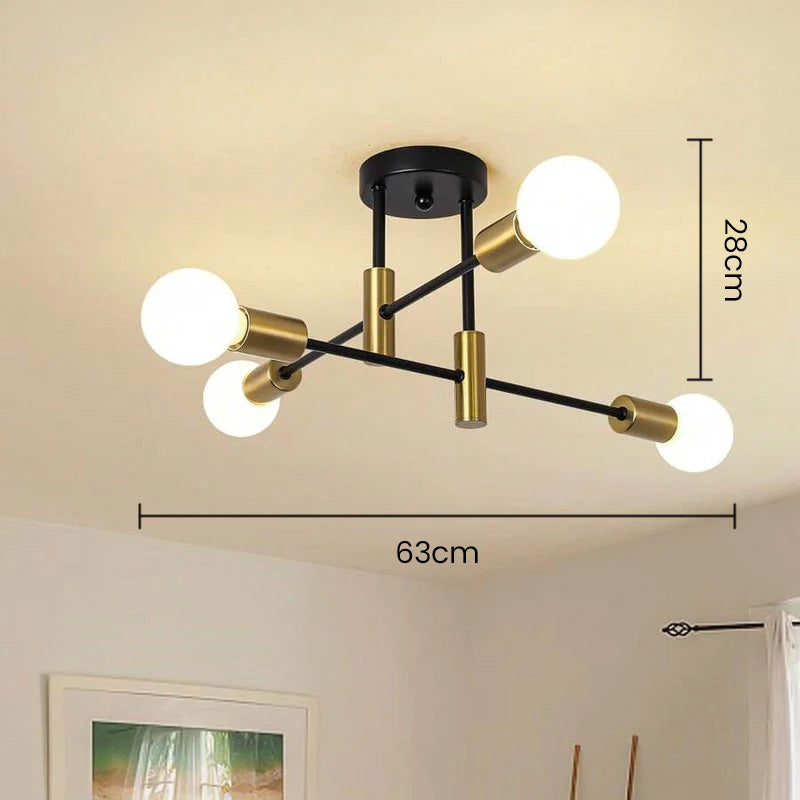 Moderne Zwarte Plafondlamp in Nordic Stijl | Minimalistisch Design voor Woonkamer of Hal – NordBlack Ceiling Light
