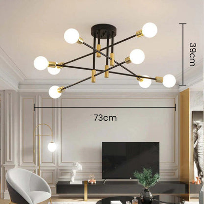 Moderne Zwarte Plafondlamp in Nordic Stijl | Minimalistisch Design voor Woonkamer of Hal – NordBlack Ceiling Light