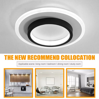 Ronde LED Plafondlamp voor Hal | Metalen & Acryl Designlamp voor Gang of Overloop – HaloPath LED