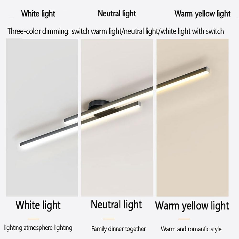 Moderne Aluminium LED Plafondlamp Langwerpig | Semi-Flush Design voor Woonkamer – LineaGlow LED