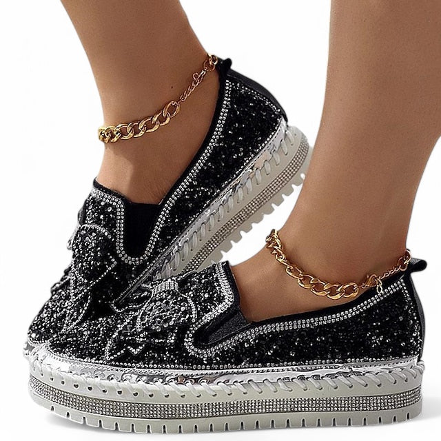 Isabelle - Glinsterende Instapsneakers met Strass voor Dames
