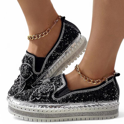 Isabelle - Glinsterende Instapsneakers met Strass voor Dames