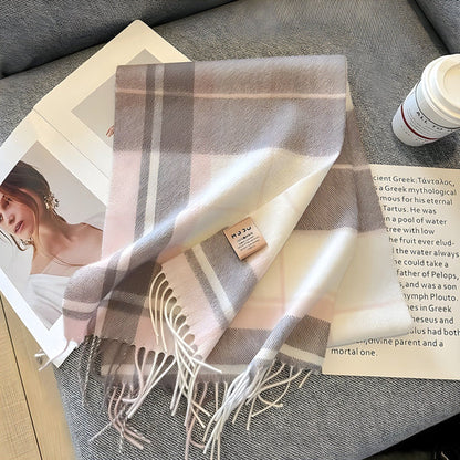 Wintersjaal met Ruitjesmotief | Perfect voor Dames in de Herfst en Winter