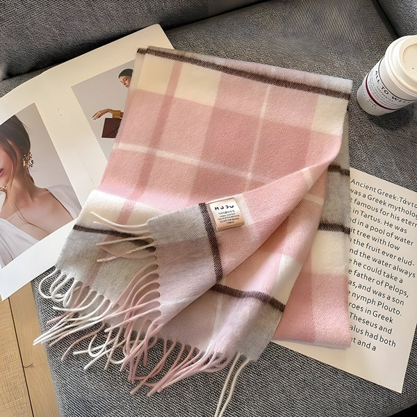 Wintersjaal met Ruitjesmotief | Perfect voor Dames in de Herfst en Winter