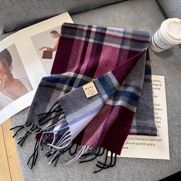 Wintersjaal met Ruitjesmotief | Perfect voor Dames in de Herfst en Winter