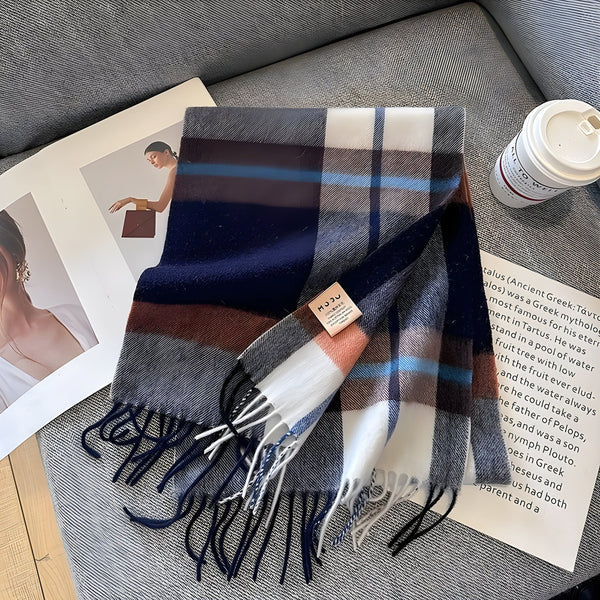 Wintersjaal met Ruitjesmotief | Perfect voor Dames in de Herfst en Winter