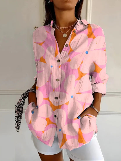 Elegante Damesblouse met Knoopsluiting en Lange Mouwen – Chic & Comfortabel – Eva