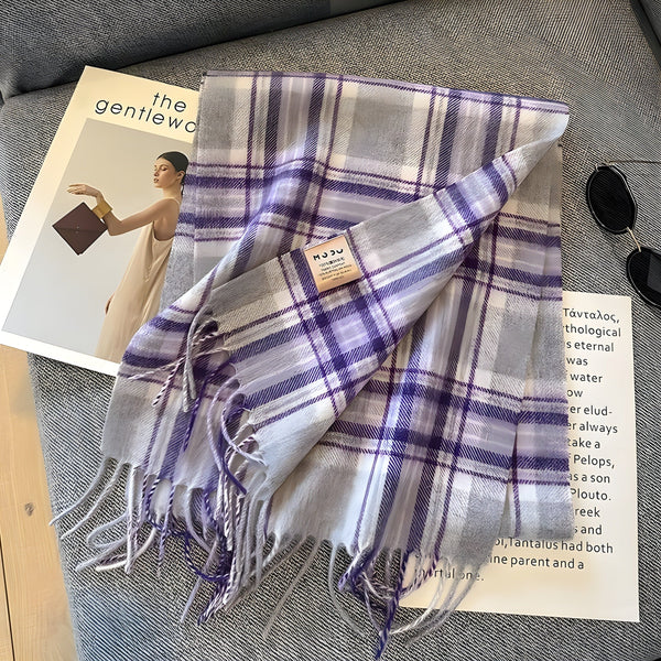 Wintersjaal met Ruitjesmotief | Perfect voor Dames in de Herfst en Winter