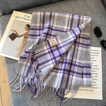 Wintersjaal met Ruitjesmotief | Perfect voor Dames in de Herfst en Winter