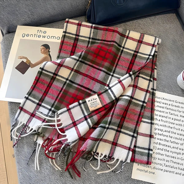 Wintersjaal met Ruitjesmotief | Perfect voor Dames in de Herfst en Winter