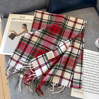 Wintersjaal met Ruitjesmotief | Perfect voor Dames in de Herfst en Winter