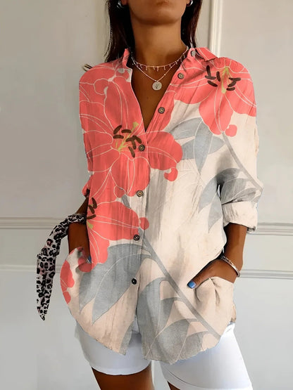 Elegante Damesblouse met Knoopsluiting en Lange Mouwen – Chic & Comfortabel – Eva