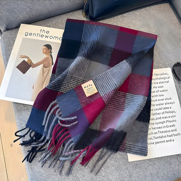 Wintersjaal met Ruitjesmotief | Perfect voor Dames in de Herfst en Winter