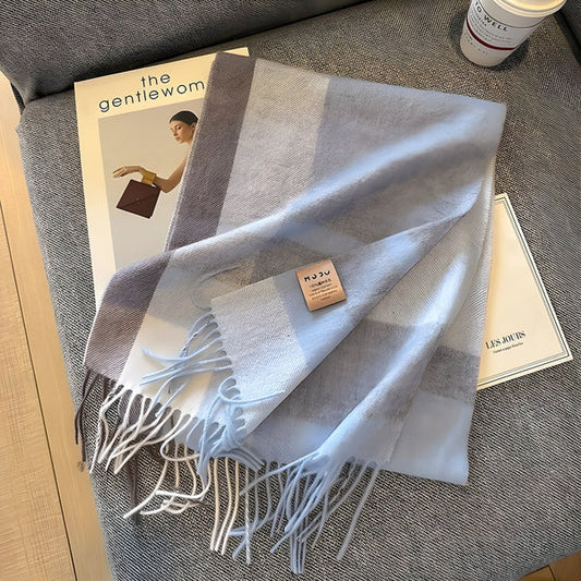 Wintersjaal met Ruitjesmotief | Perfect voor Dames in de Herfst en Winter