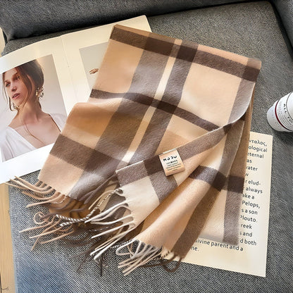 Wintersjaal met Ruitjesmotief | Perfect voor Dames in de Herfst en Winter