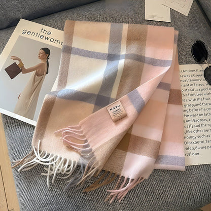 Wintersjaal met Ruitjesmotief | Perfect voor Dames in de Herfst en Winter