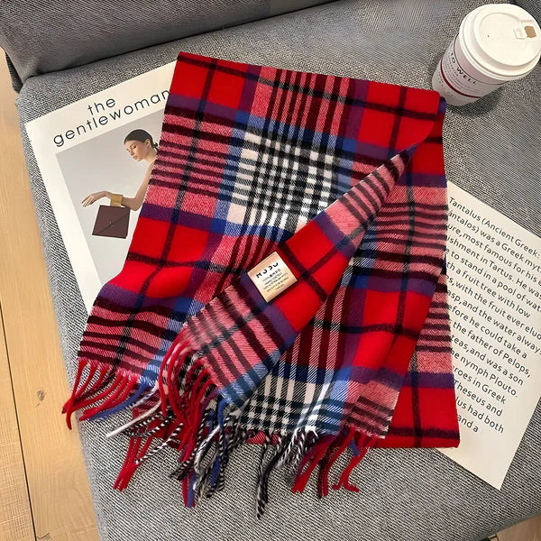 Wintersjaal met Ruitjesmotief | Perfect voor Dames in de Herfst en Winter