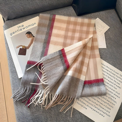 Wintersjaal met Ruitjesmotief | Perfect voor Dames in de Herfst en Winter