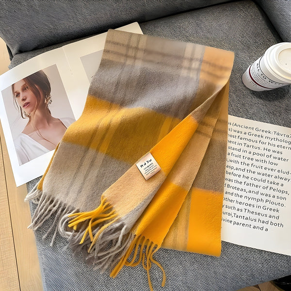 Wintersjaal met Ruitjesmotief | Perfect voor Dames in de Herfst en Winter