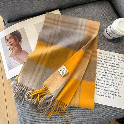 Wintersjaal met Ruitjesmotief | Perfect voor Dames in de Herfst en Winter