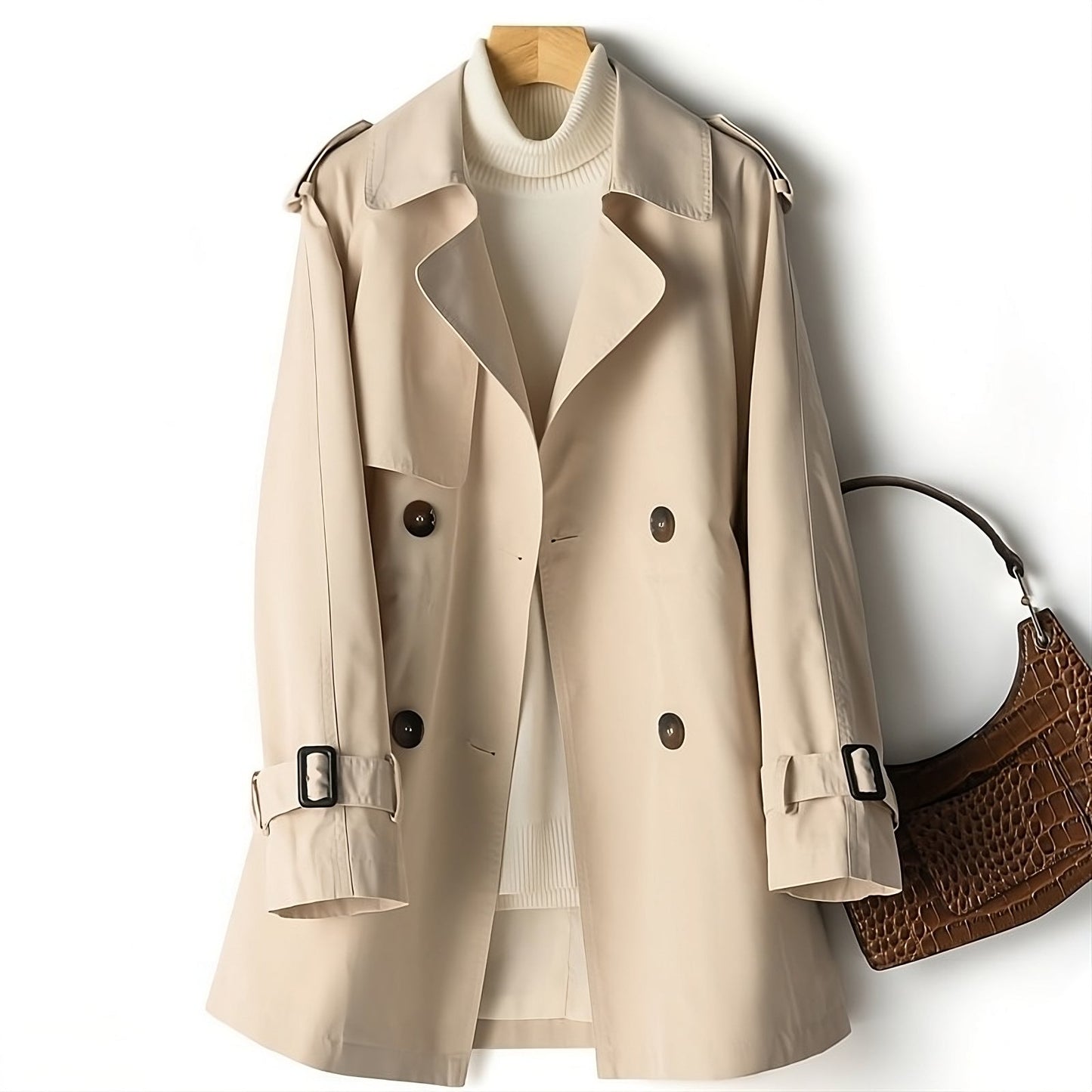 Stijlvolle Trenchcoat Met Knopen | Kort